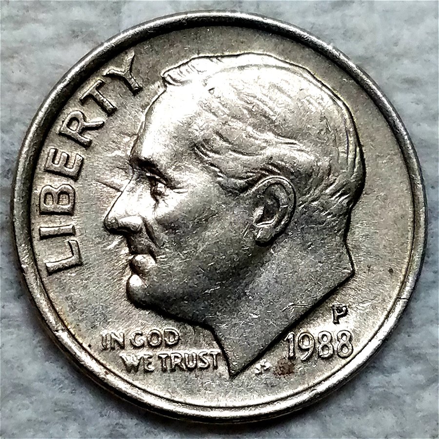 1988-P-Roosevelt-Dime-Die-Clashes-On-The-Obverse-And-On-The-Reverse